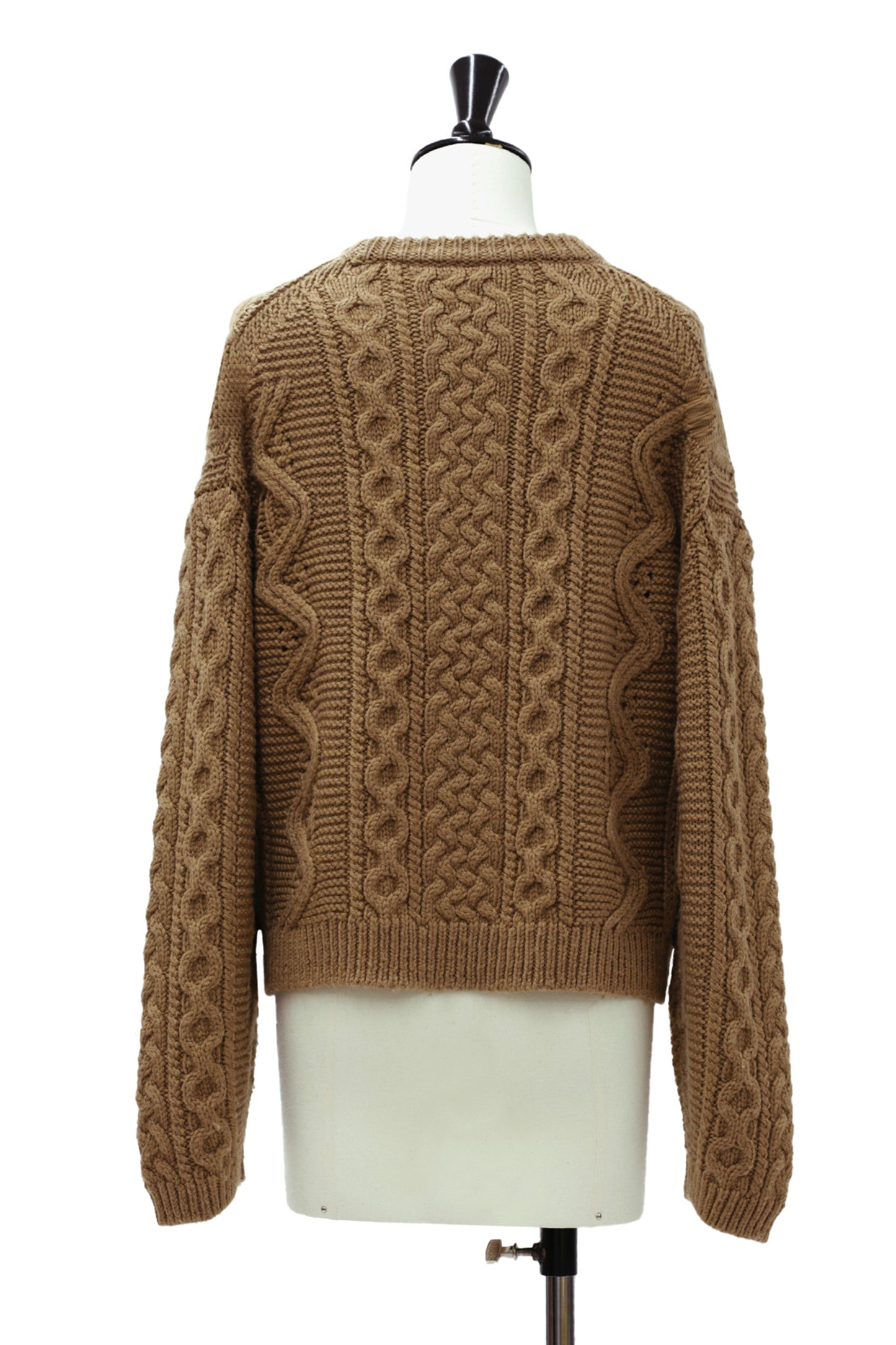 Wash wool cable pullover CAMEL /CT24309