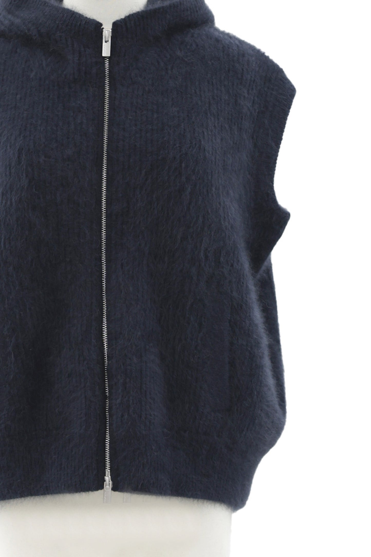 25AW Gilet sans manches à capuche en raton laveur et renard /CT24322