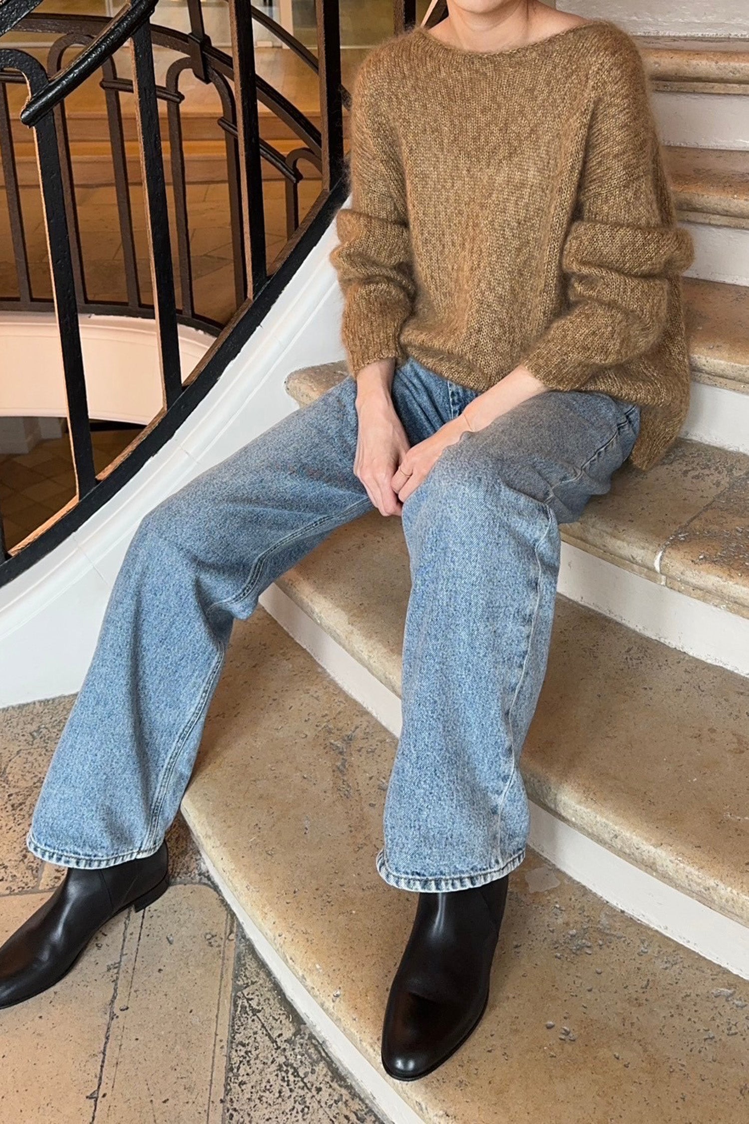 25AW Mohair silk side slit pullover /CT24310 - Main Image