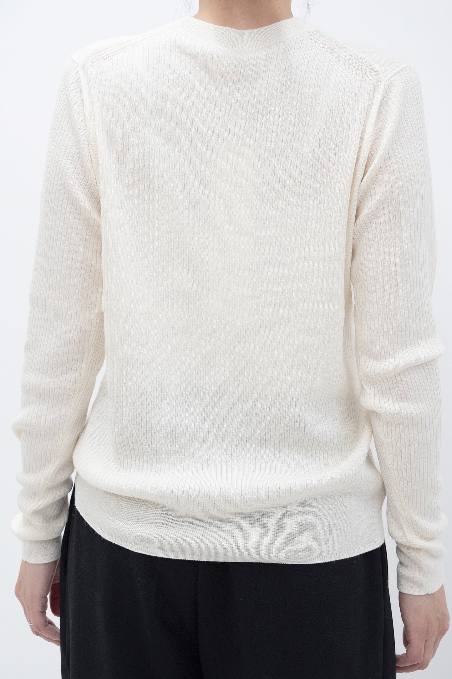 Re Stock Silk cashmere crew neck rib pullover /CT25109