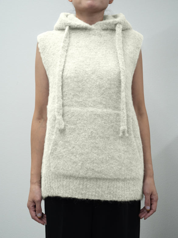 25AW Alpaca loop hoodie vest /CT25318