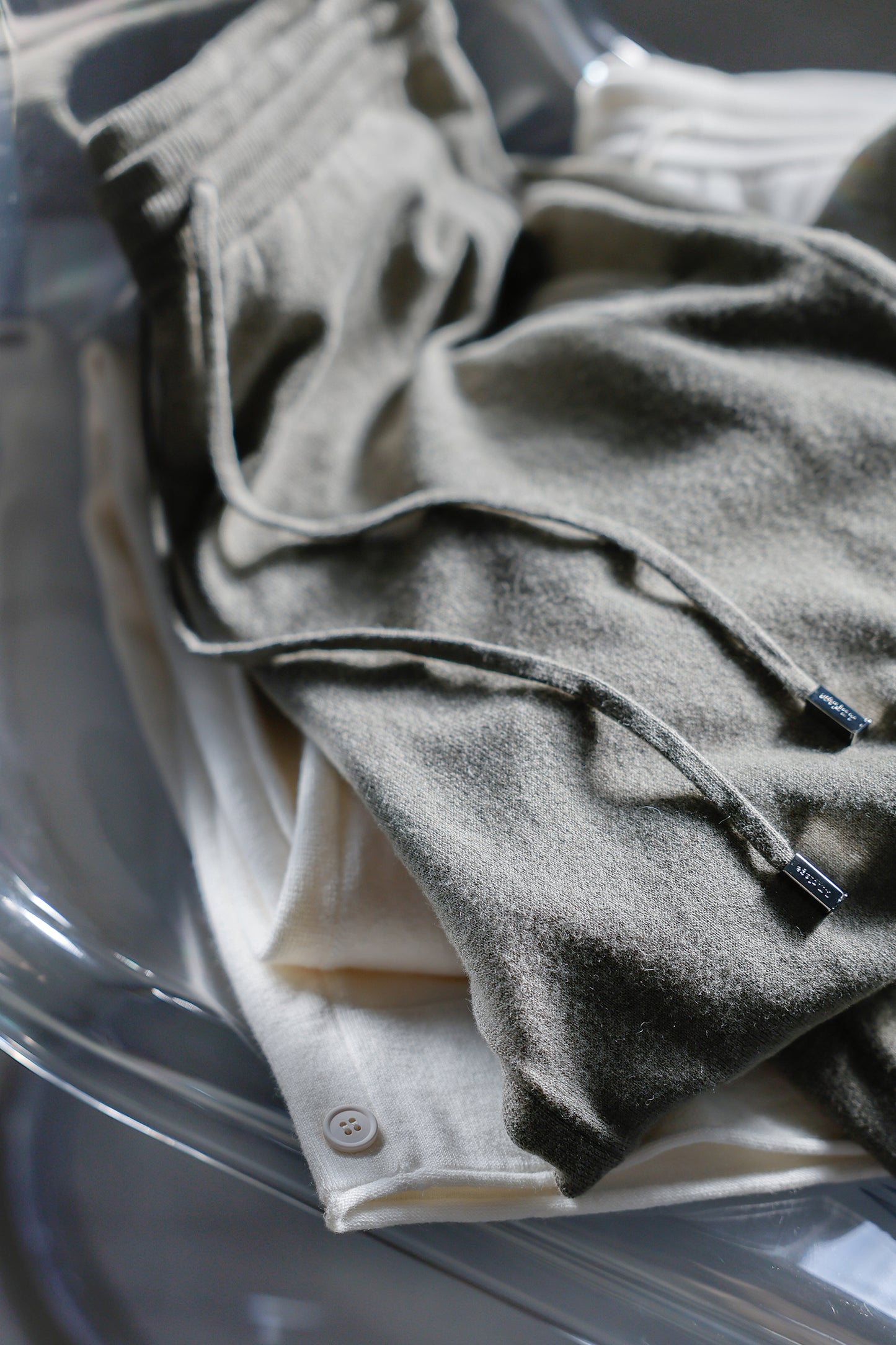 26SS Pantalon large en coton et cachemire /CT26115