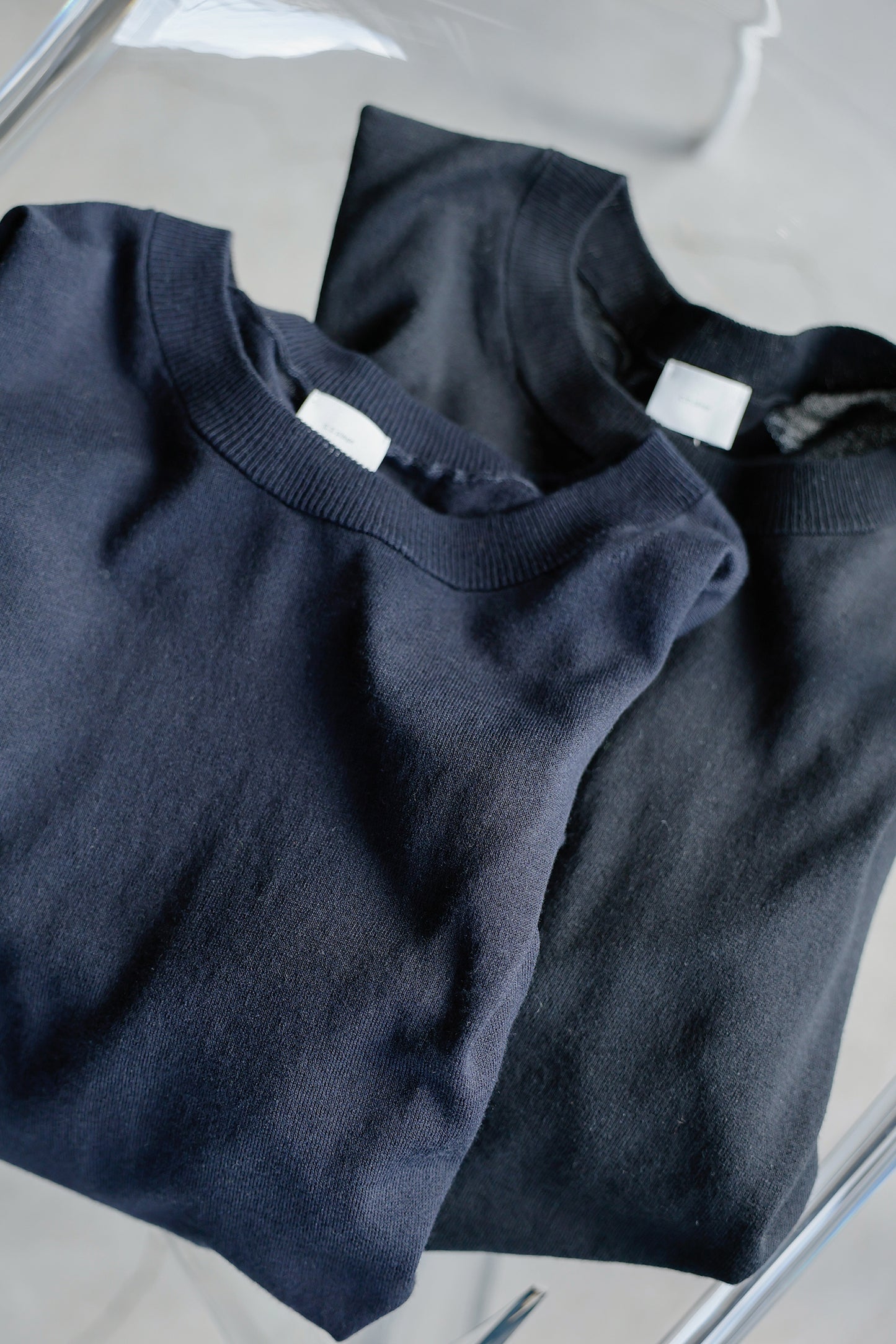 26SS Pull original à demi-manches en coton et soie /CT26118