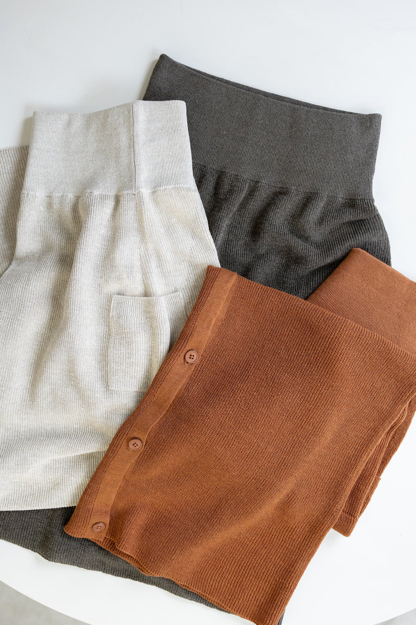 26SS Jupe côtelée en lin /CT26128