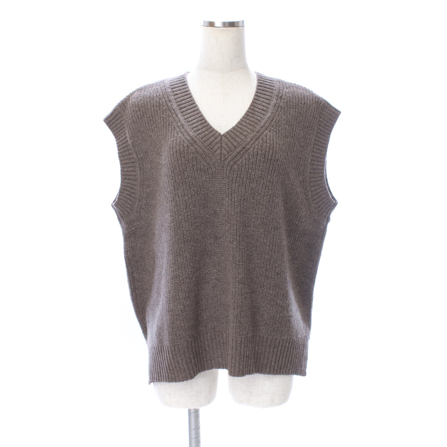 26AW Gilet côtelé 2 positions en alpaga royal /CT26311