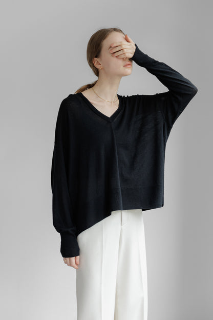 24AW Original light wool oversized v-neck pullover  /CT24305