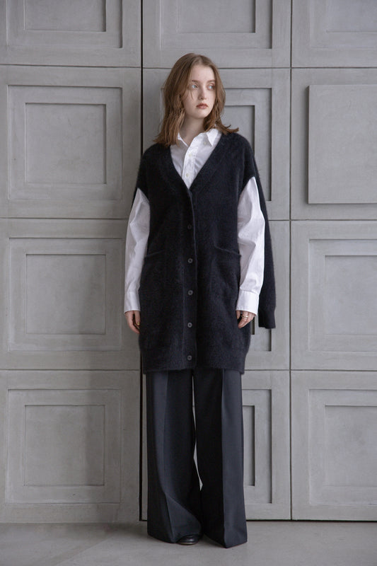 26AW Gilet 2-en-1 en renard et cachemire /CT26325