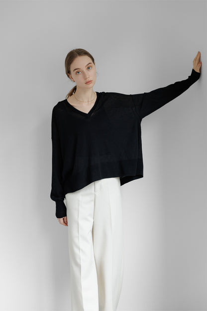 24AW Original light wool oversized v-neck pullover  /CT24305