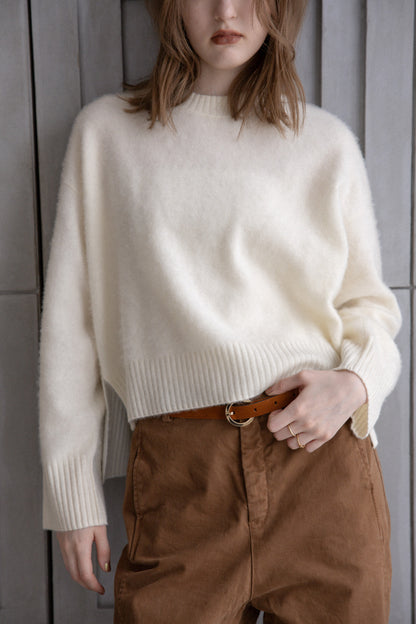 26AW Pull ras du cou en laine RWS grattée /CT26318