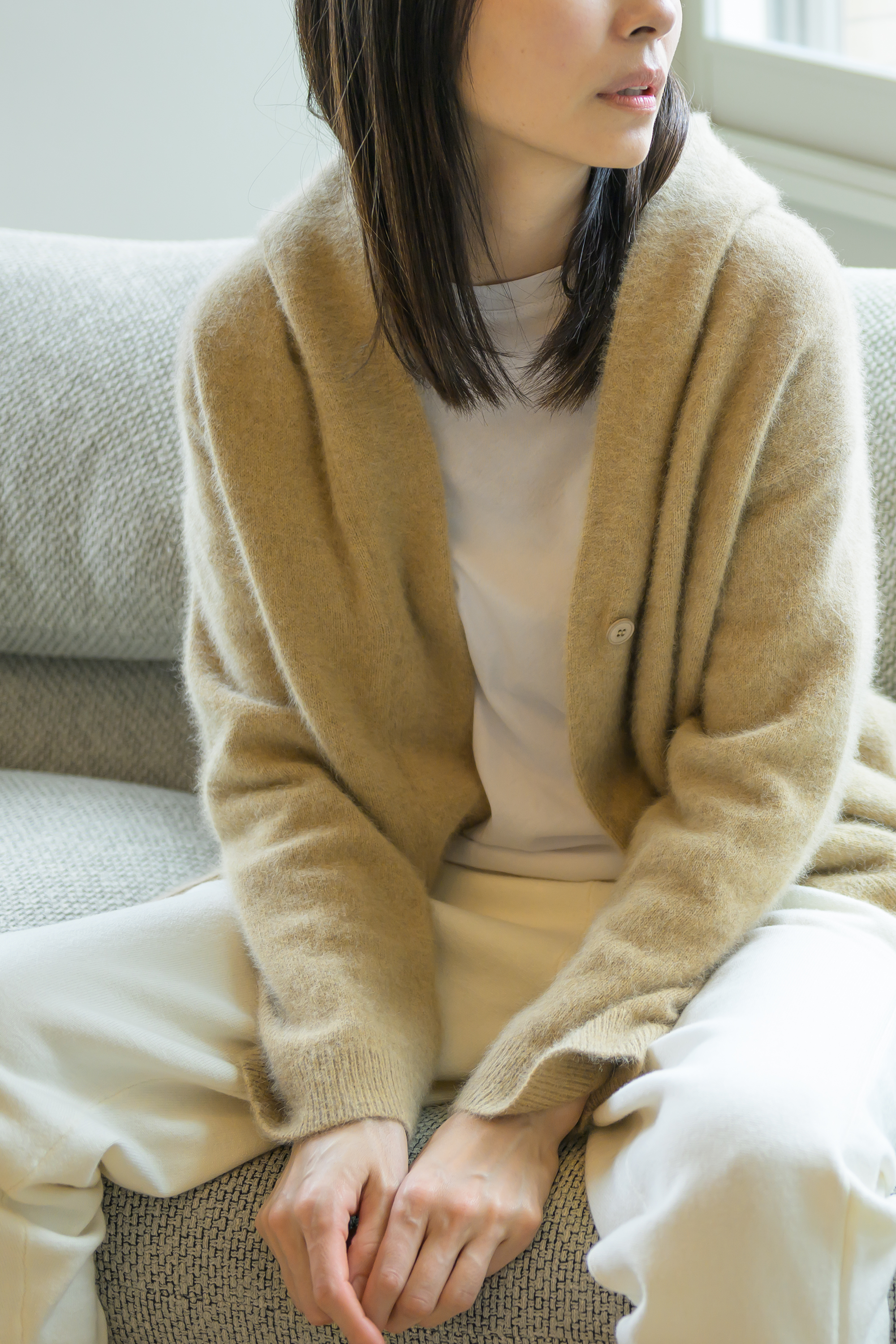 Re Stock Cardigan à capuche en renard et en raton laveur /CT23112