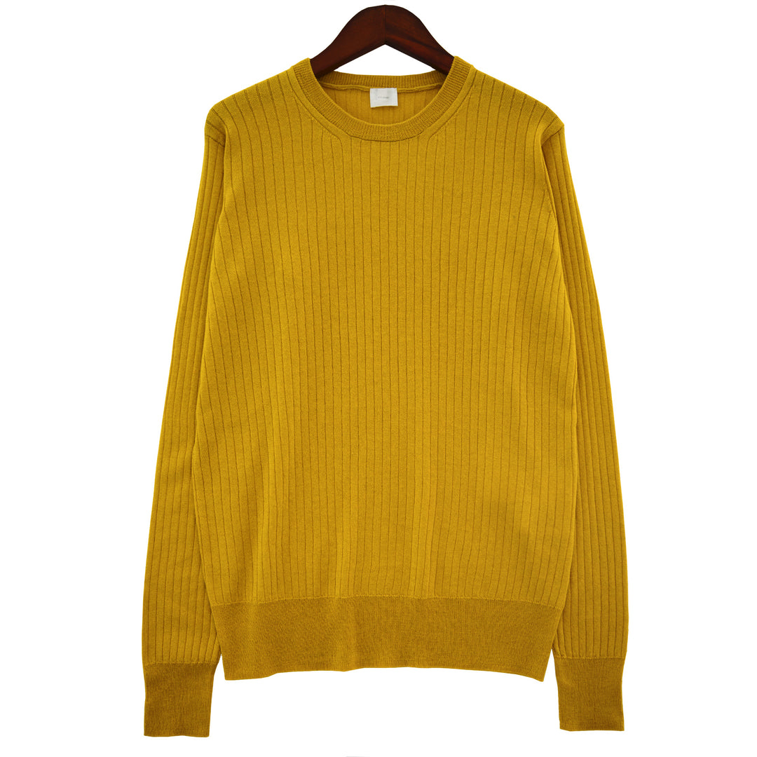 Silk cashmere rib crew pullover/ CT23104