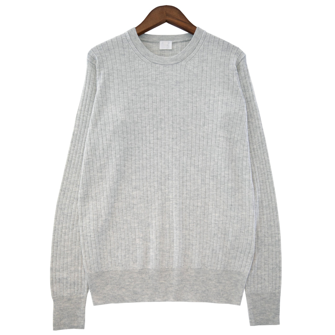 Silk cashmere rib crew pullover/ CT23104