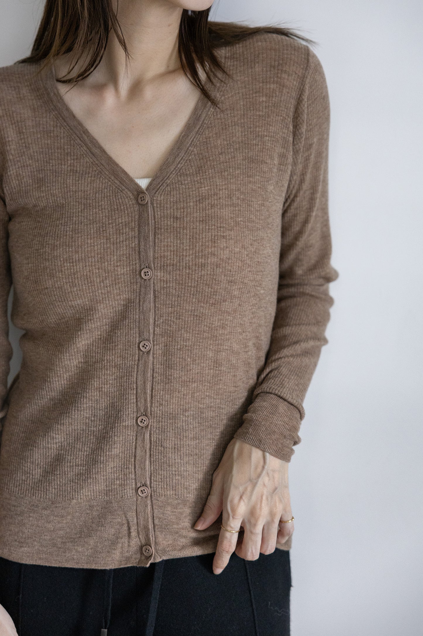 Archive item Original light wool rib cardigan /5522