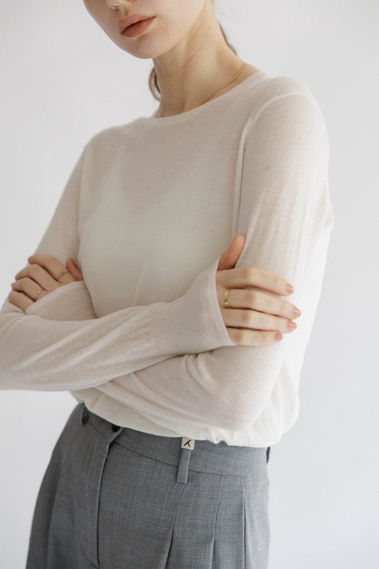 24AW Pull original en laine légère /5538