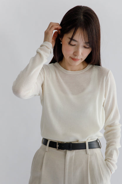 Original light wool rib pullover /5552