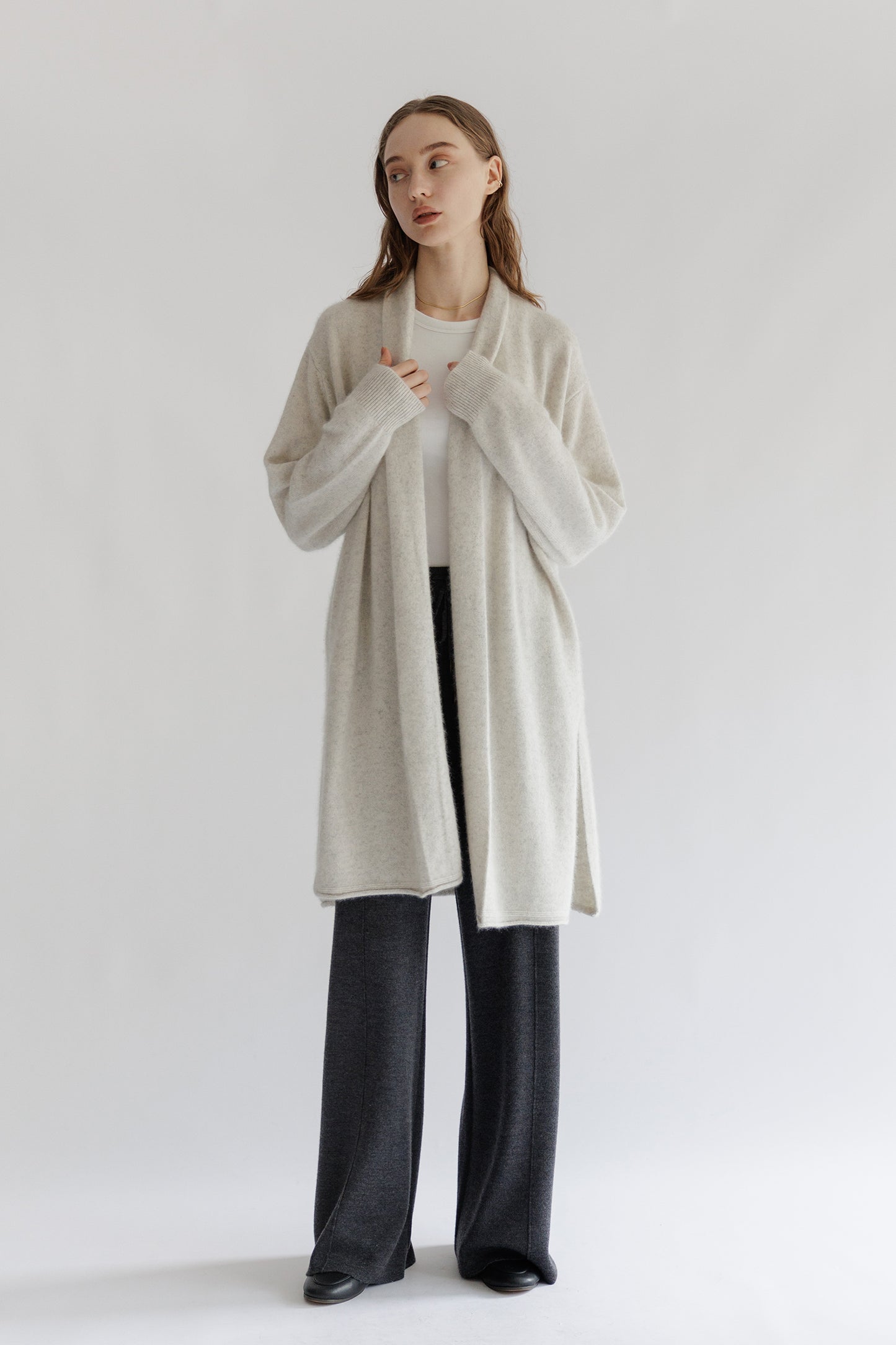 24AW Cardigan long en raton laveur  /5567