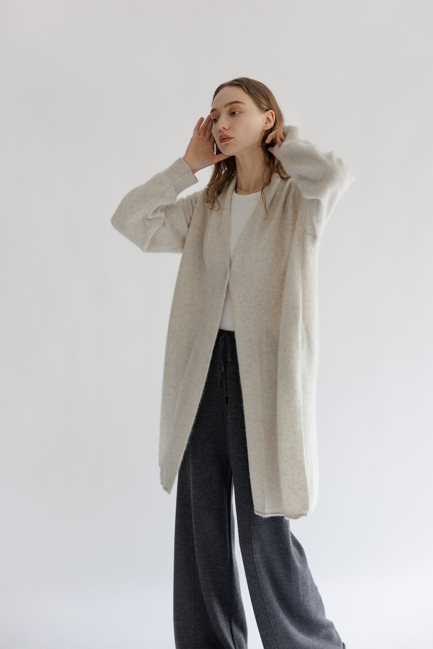 24AW Cardigan long en raton laveur  /5567