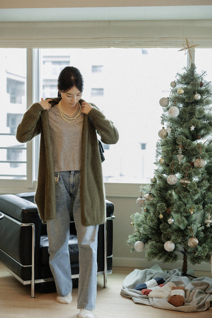 Happy Holiday 10/ 24AW Cardigan long en raton laveur /5567