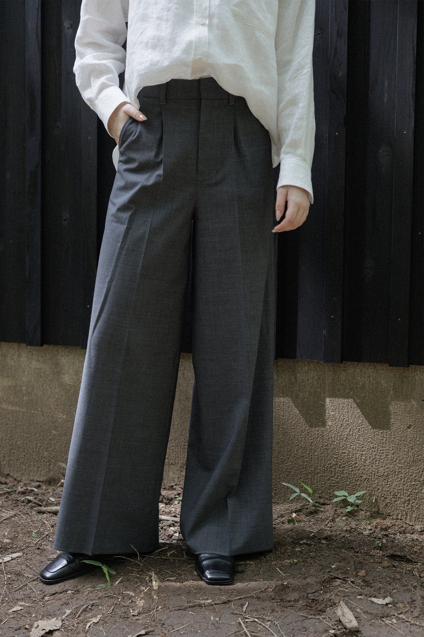 TUCK WIDE PANTS /5570