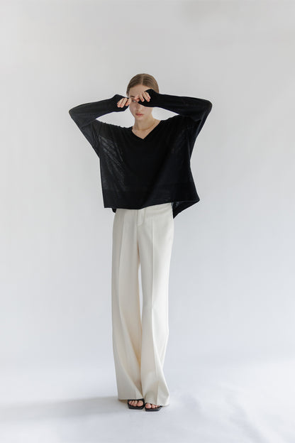 24AW Original light wool oversized v-neck pullover  /CT24305