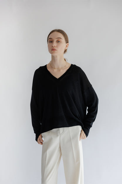 24AW Original light wool oversized v-neck pullover  /CT24305