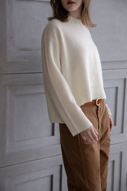 26AW Pull ras du cou en laine RWS grattée /CT26318