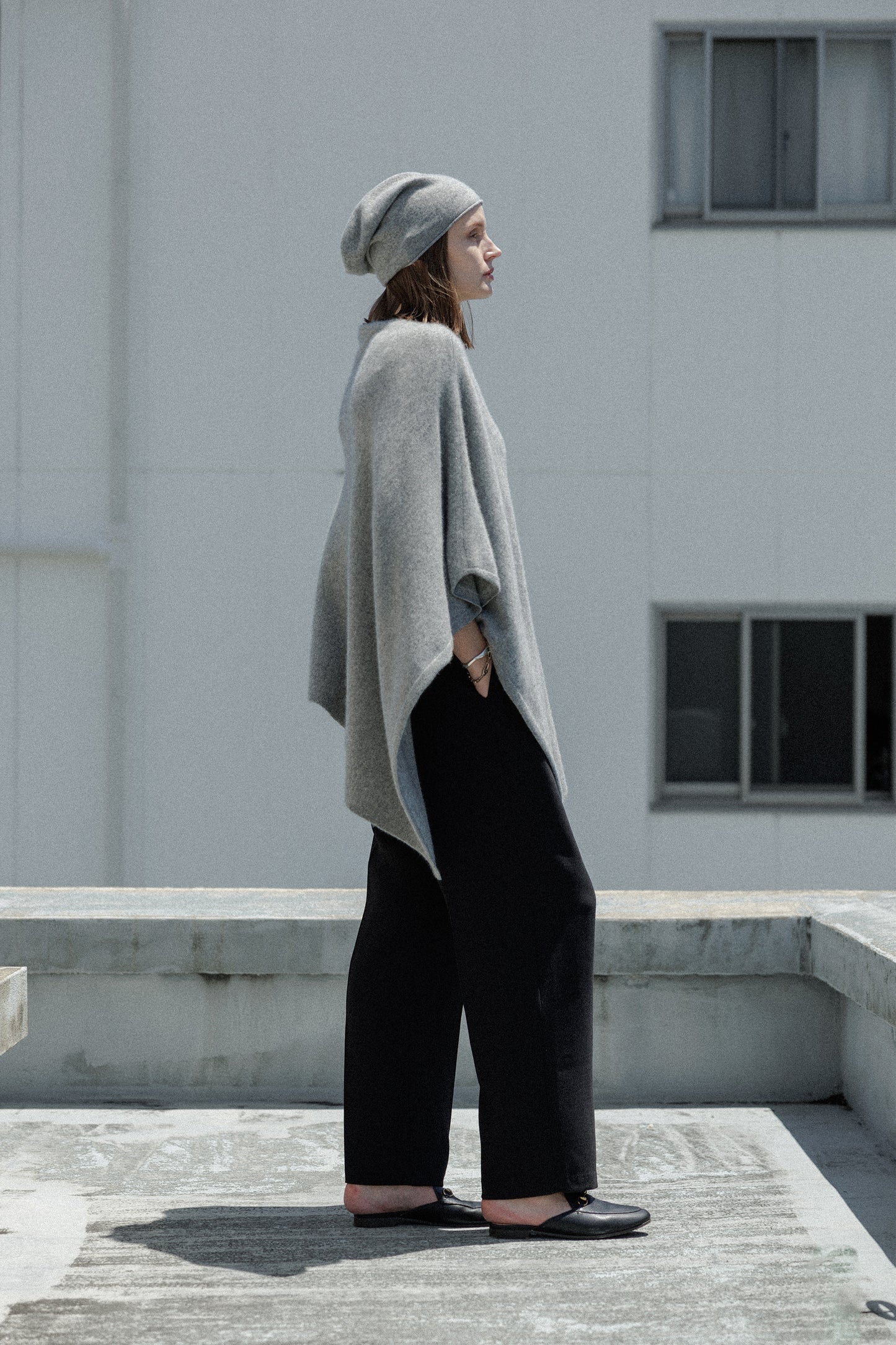 25SS capsule Cashmere raccoon poncho /CT20333