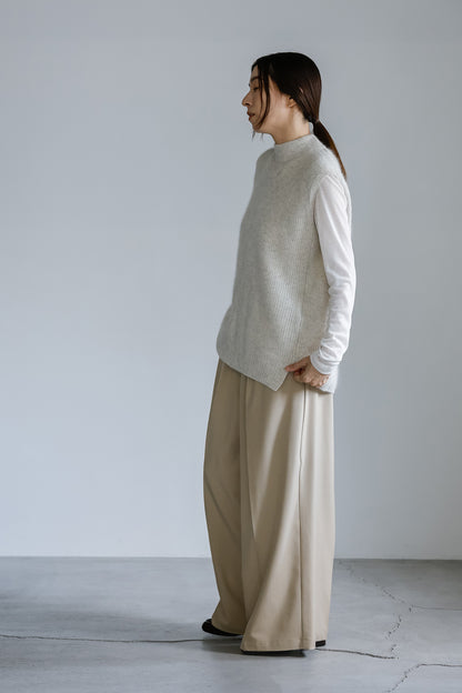 Re Stock Raccoon back slit vest L.GREY /CT23101