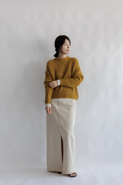 Alpaca wool mesh pullover /CT23326