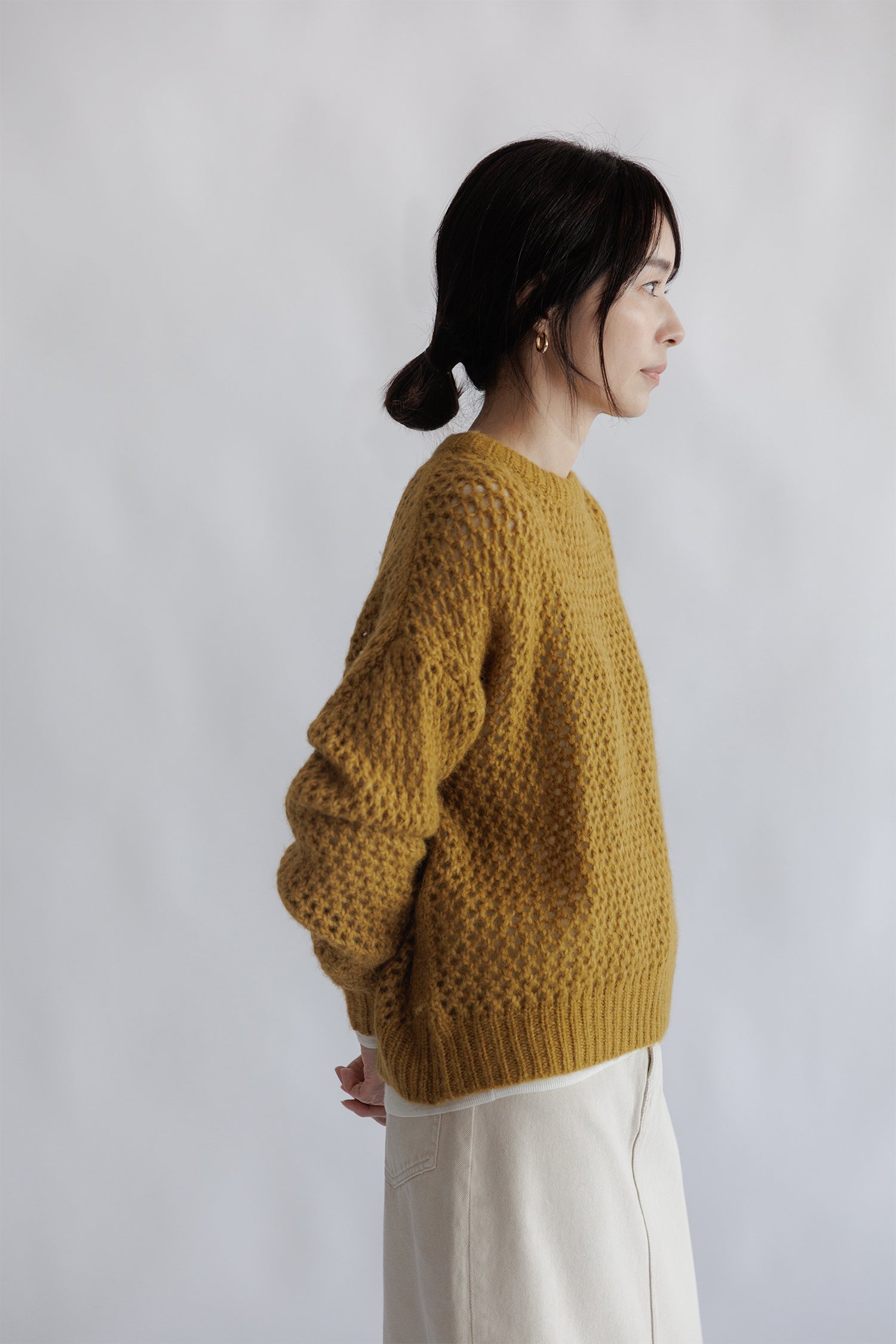 Alpaca wool mesh pullover /CT23326