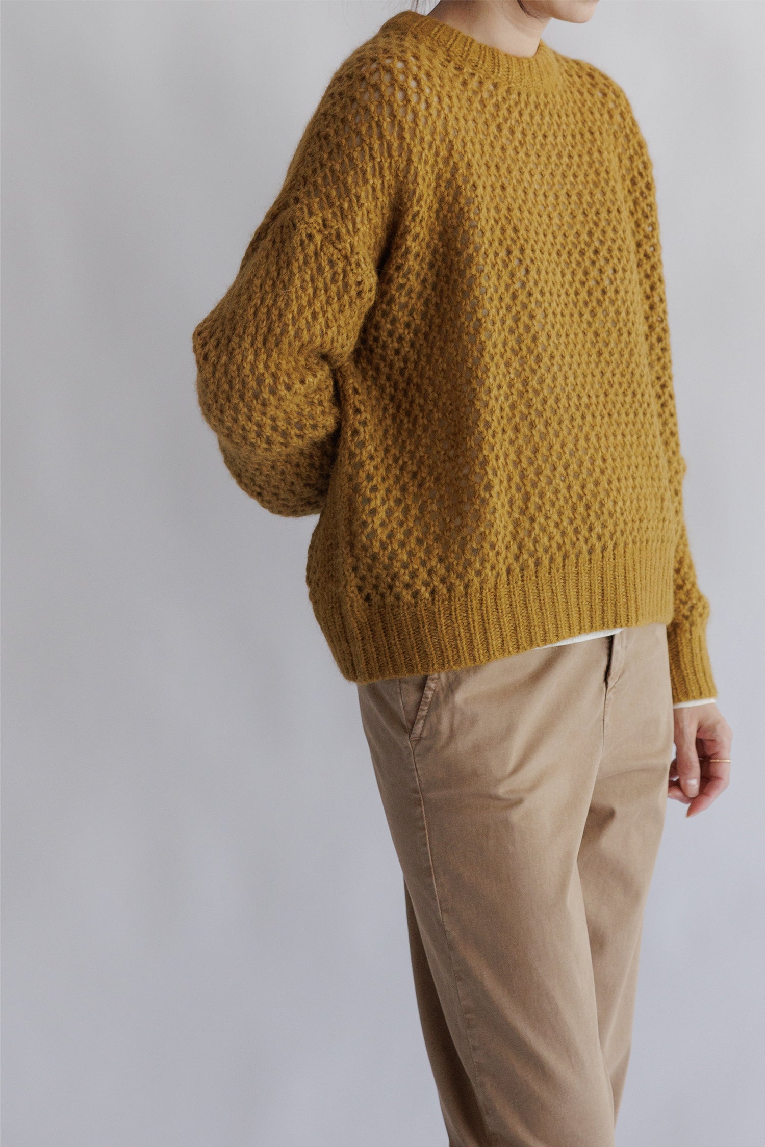 Alpaca wool mesh pullover /CT23326