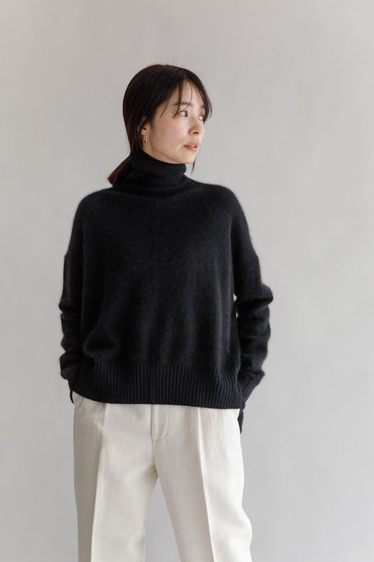 Cashmere raccoon turtle neck pullover /CT23333