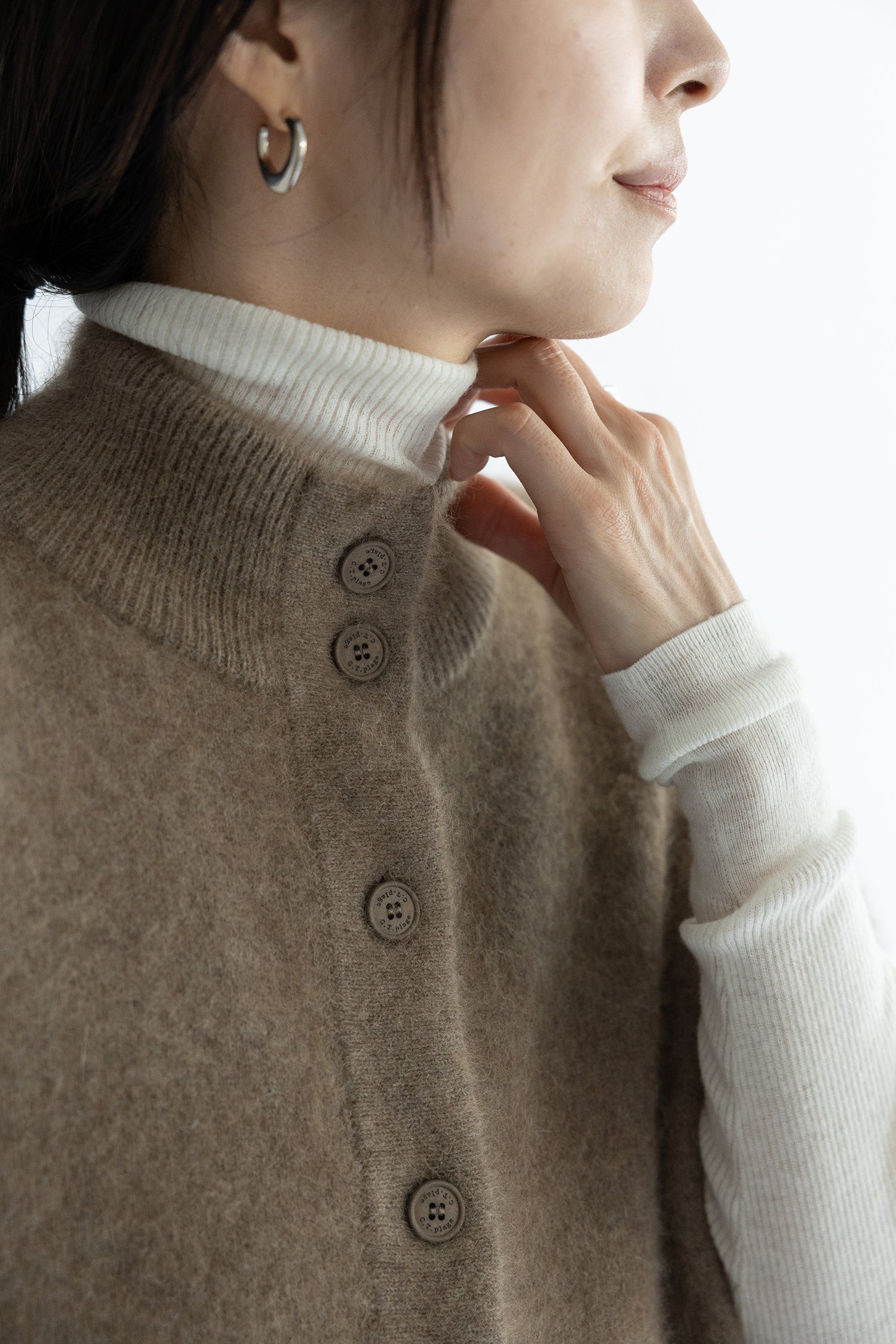 26AW Poncho en laine de raton laveur /CT23338