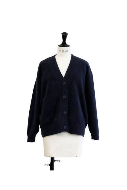 Cardigan en laine de renard et raton laveur avec poches /CT23340