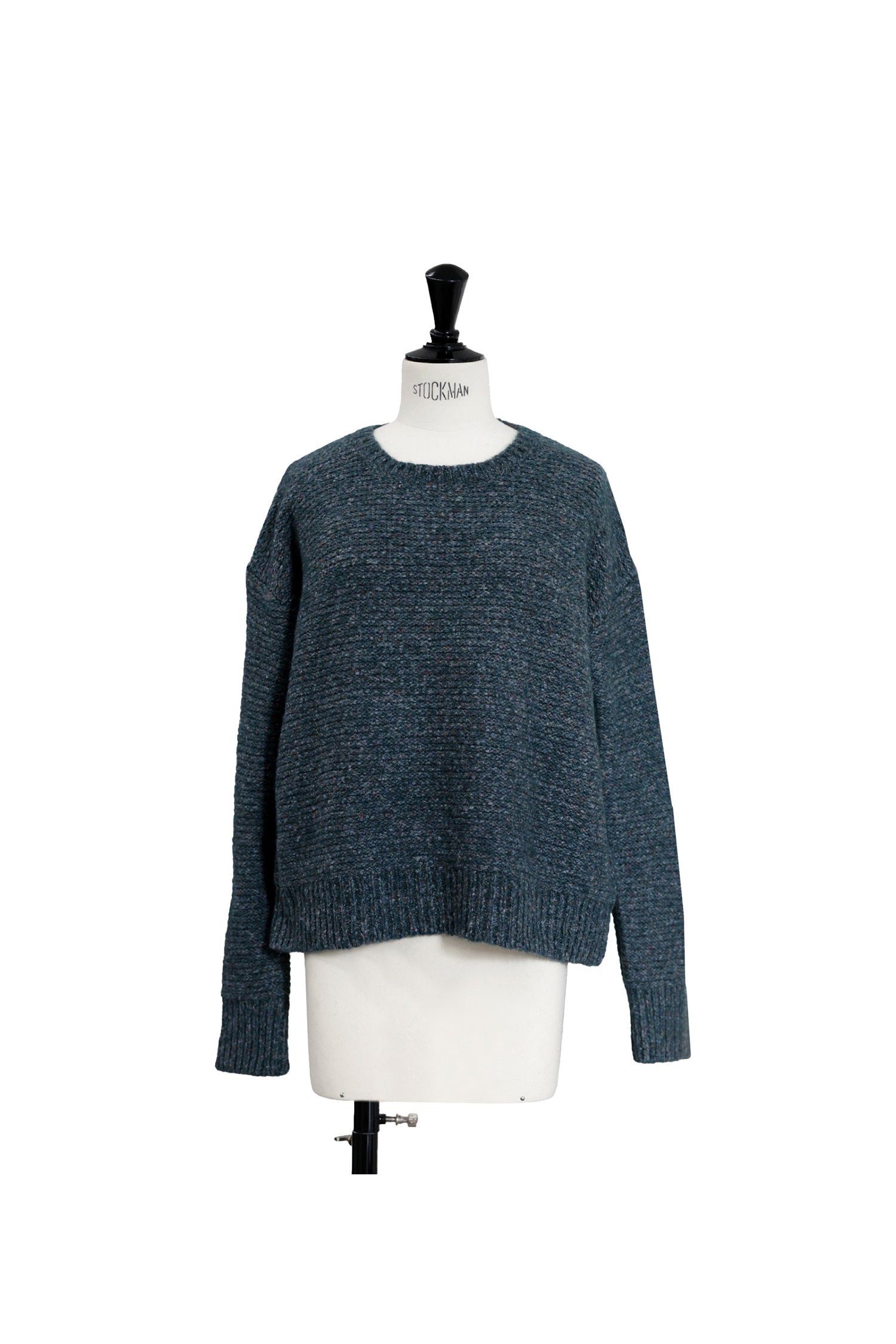 Wool cotton nep crew neck pullover /CT23342