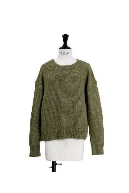 Wool cotton nep crew neck pullover /CT23342