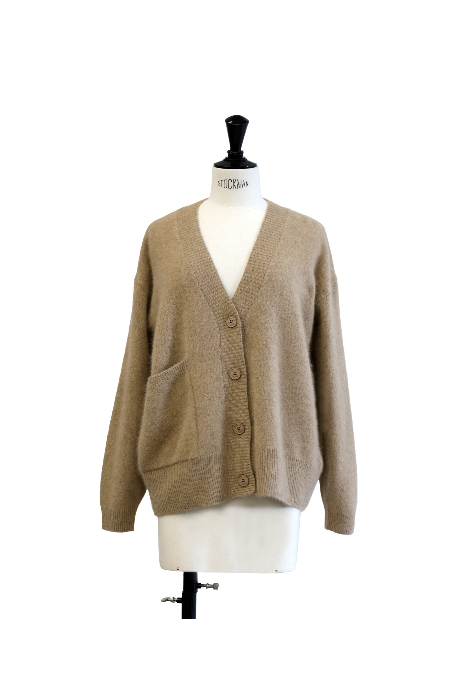 Cardigan en laine de renard et raton laveur avec poches /CT23340