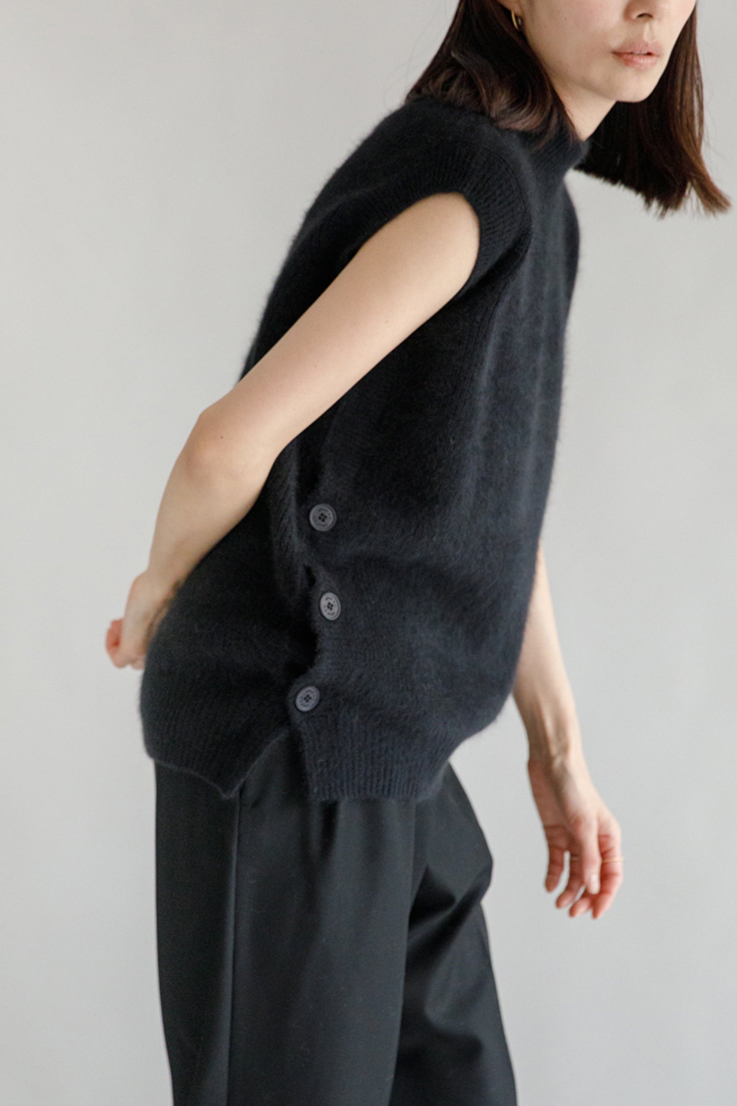 Raccoon side button vest /CT24101