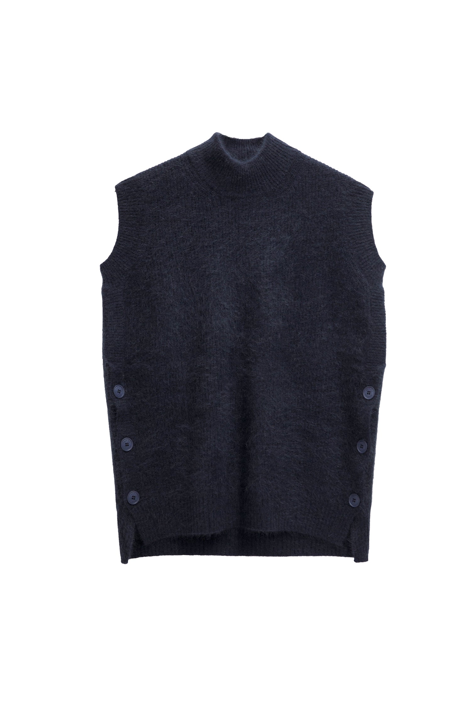 24SS capsule Gilet en raton laveur boutonné sur le côté /CT24101