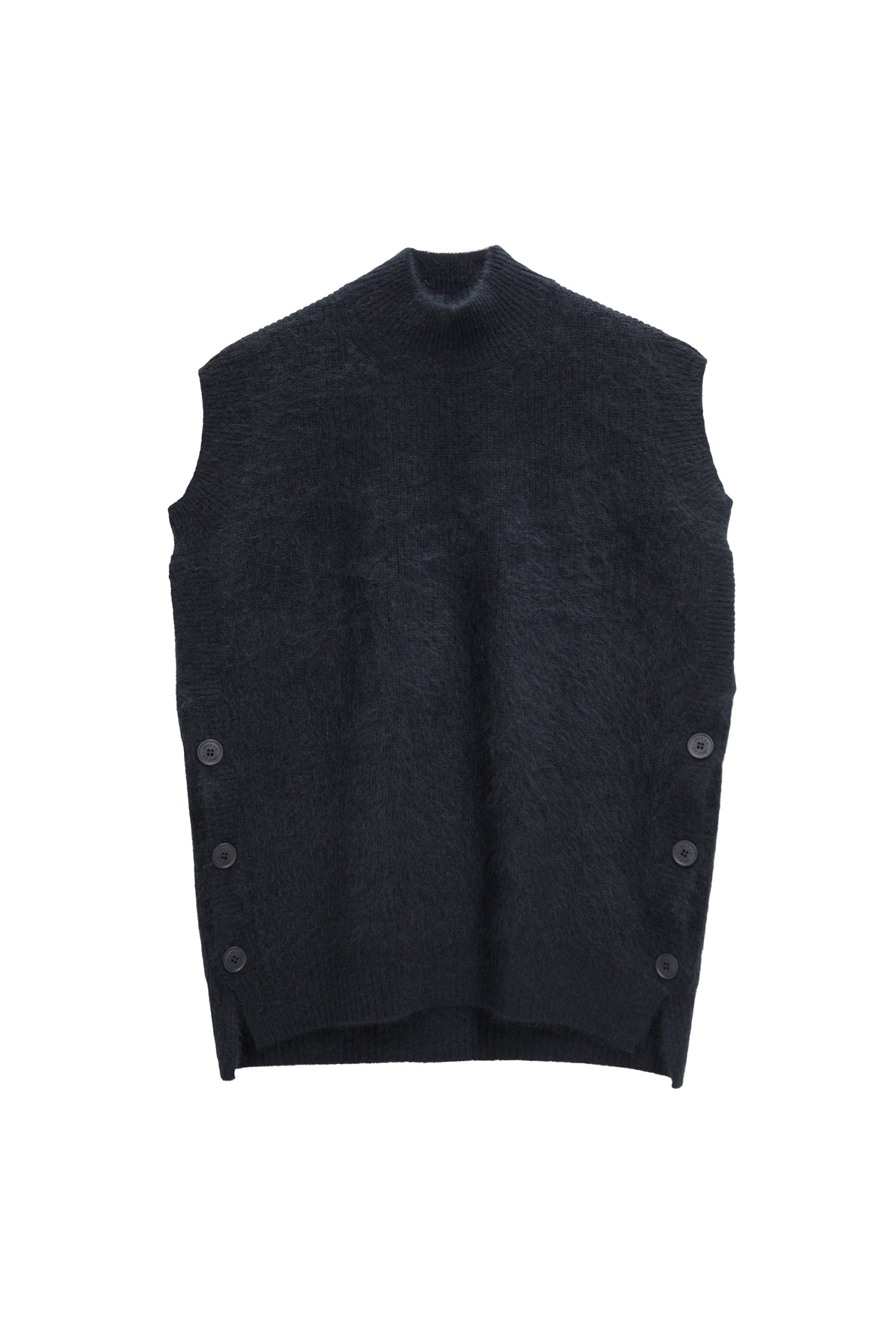 24SS capsule Gilet en raton laveur boutonné sur le côté /CT24101