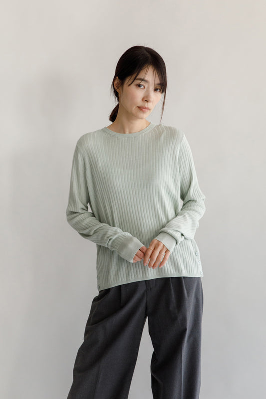 24SS capsule Silk cashmere side button pullover /CT24114
