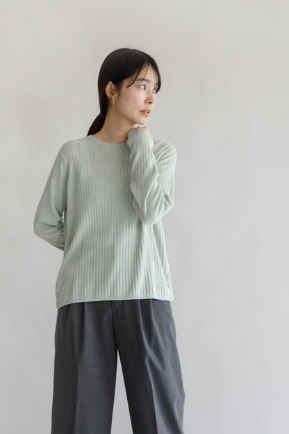 24SS capsule Silk cashmere side button pullover /CT24114