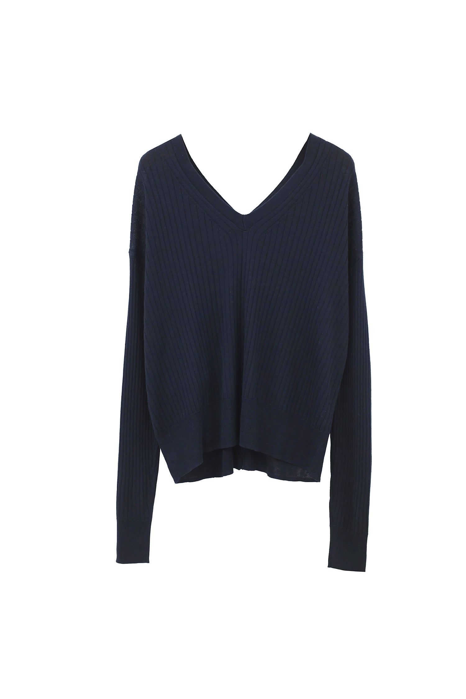 Silk cashmere wide rib 2way pullover /CT24115