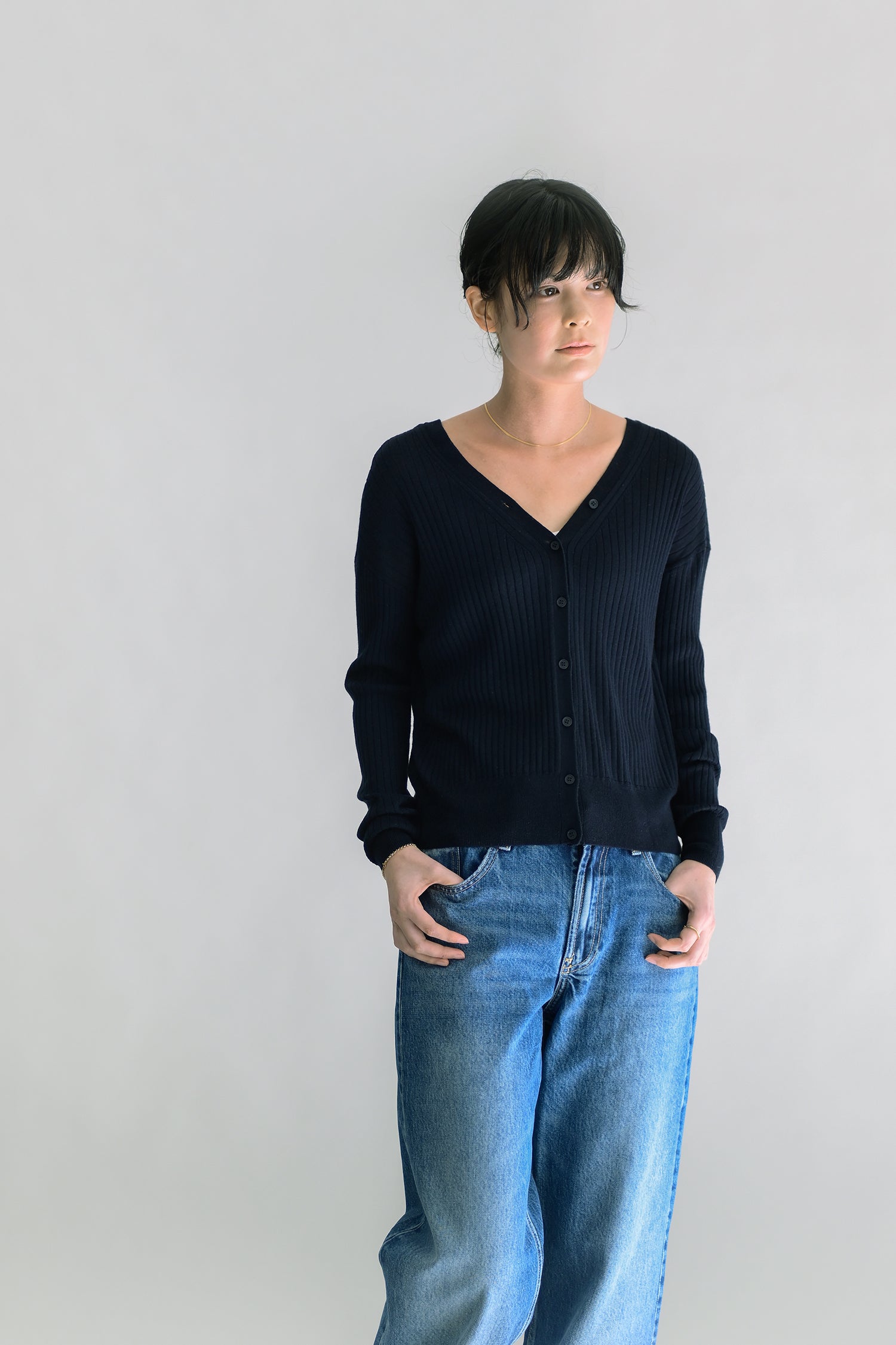 24SS Silk cashmere wide rib 2way pullover /CT24115【CP04】