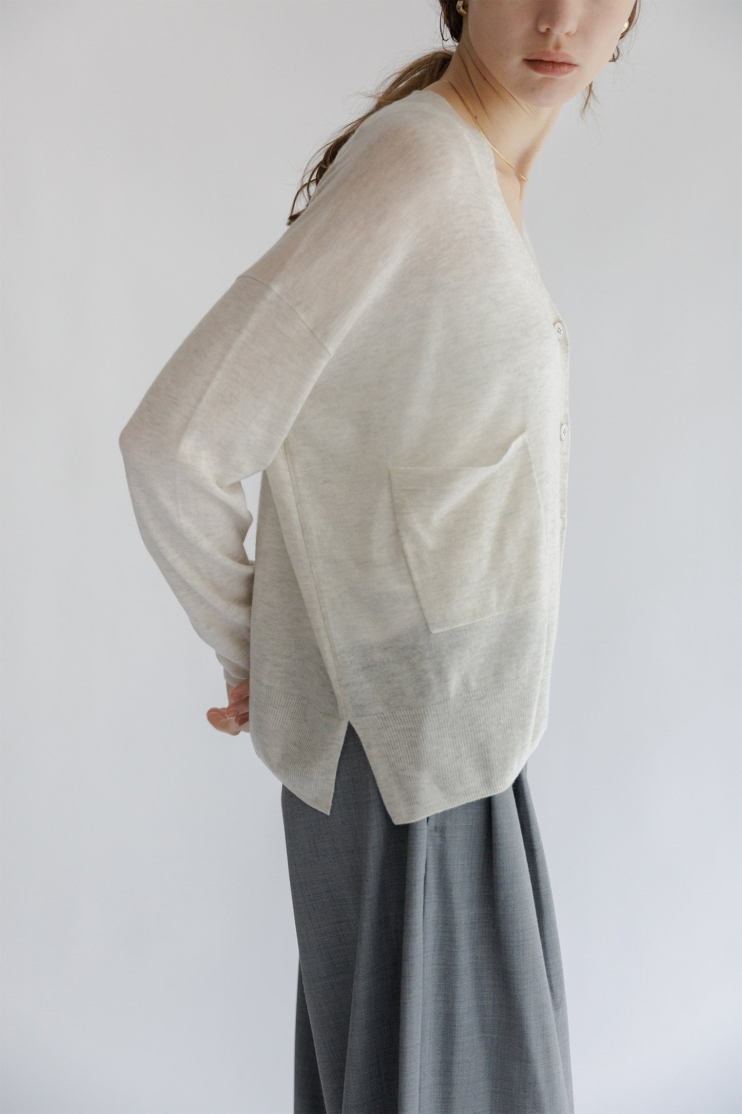 24AW Light cashmere oversized cardigan /CT24303