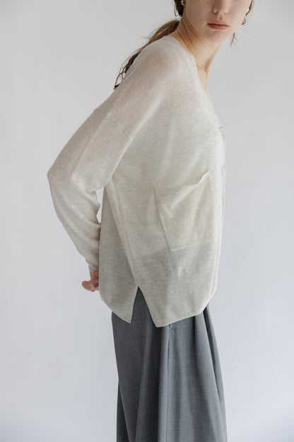 24AW Light cashmere oversized cardigan /CT24303