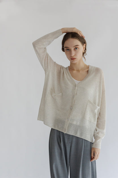 24AW Light cashmere oversized cardigan /CT24303