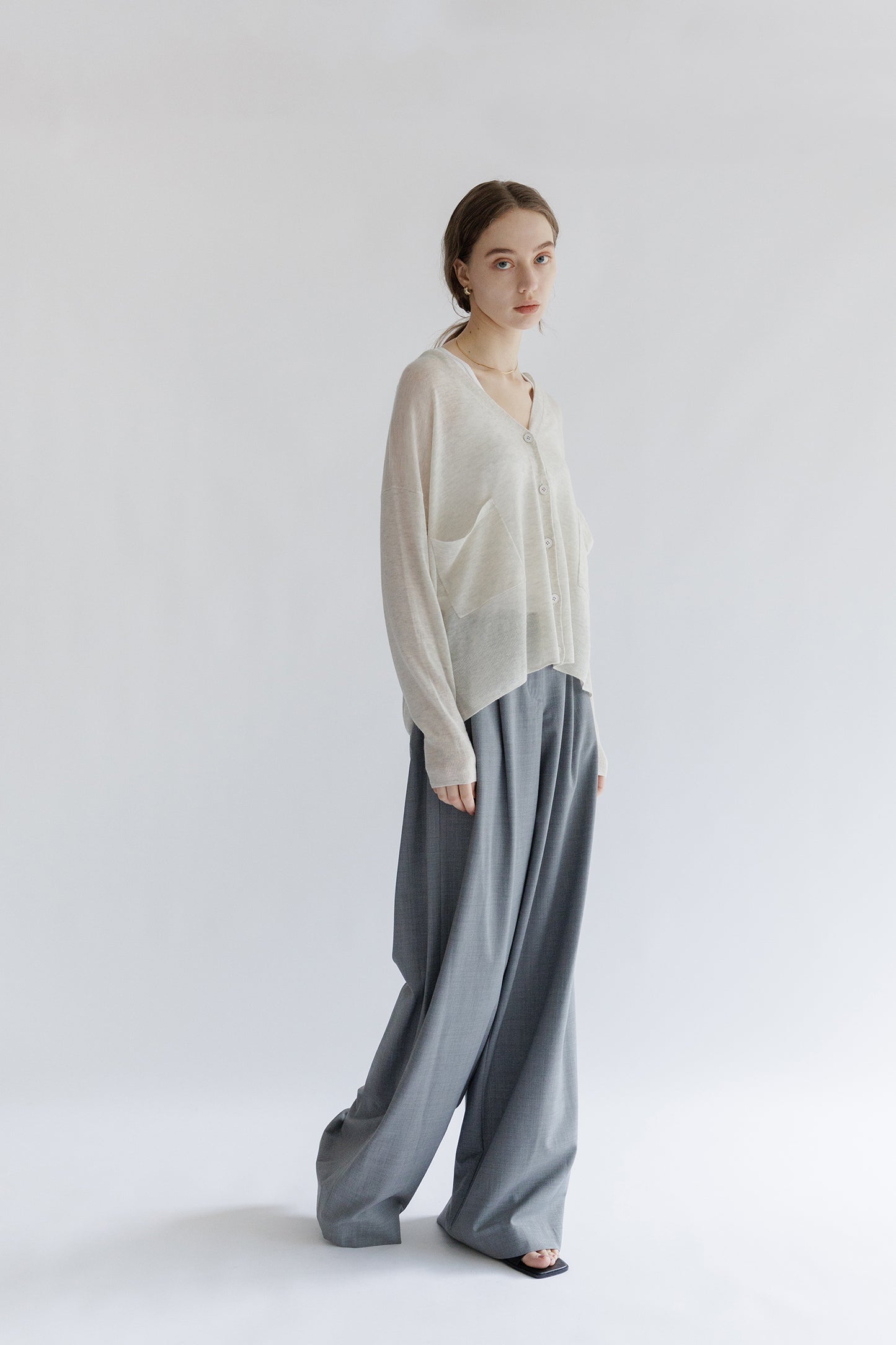 24AW Light cashmere oversized cardigan /CT24303