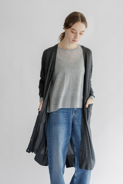 24AW Pull oversized en laine légère original à col ras du cou /CT24304





