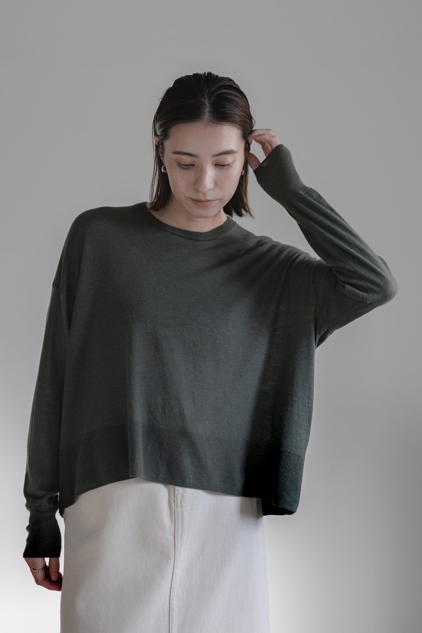 24AW Original light wool oversized crew neck pullover /CT24304